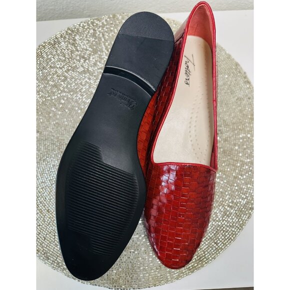 Trotters Womens Liz Woven Leather Slip On Loafer Red T5158-586 Shoe 11 1/2 M - Picture 3 of 10